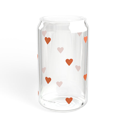Glass Sipper - Red Heart Design
