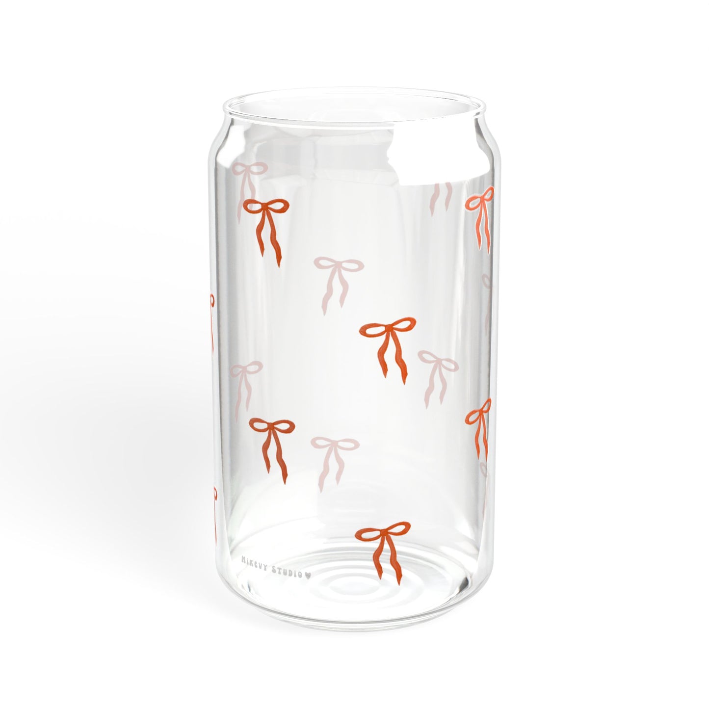 Glass Sipper - Red Bow Design