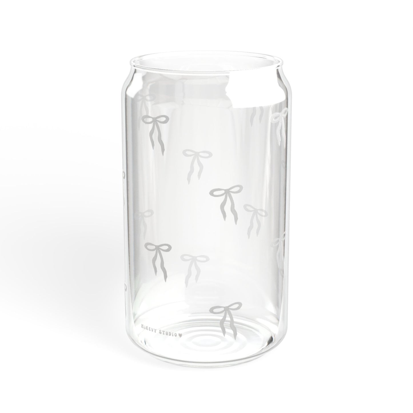 Glass Sipper - White Bow Design