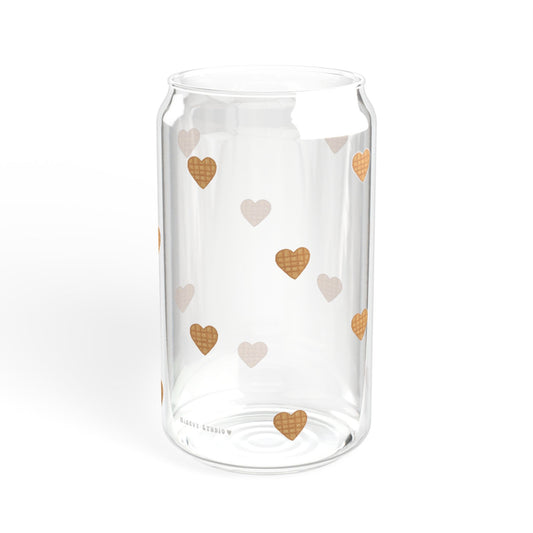 Glass Sipper - Heart Shaped Waffle Design