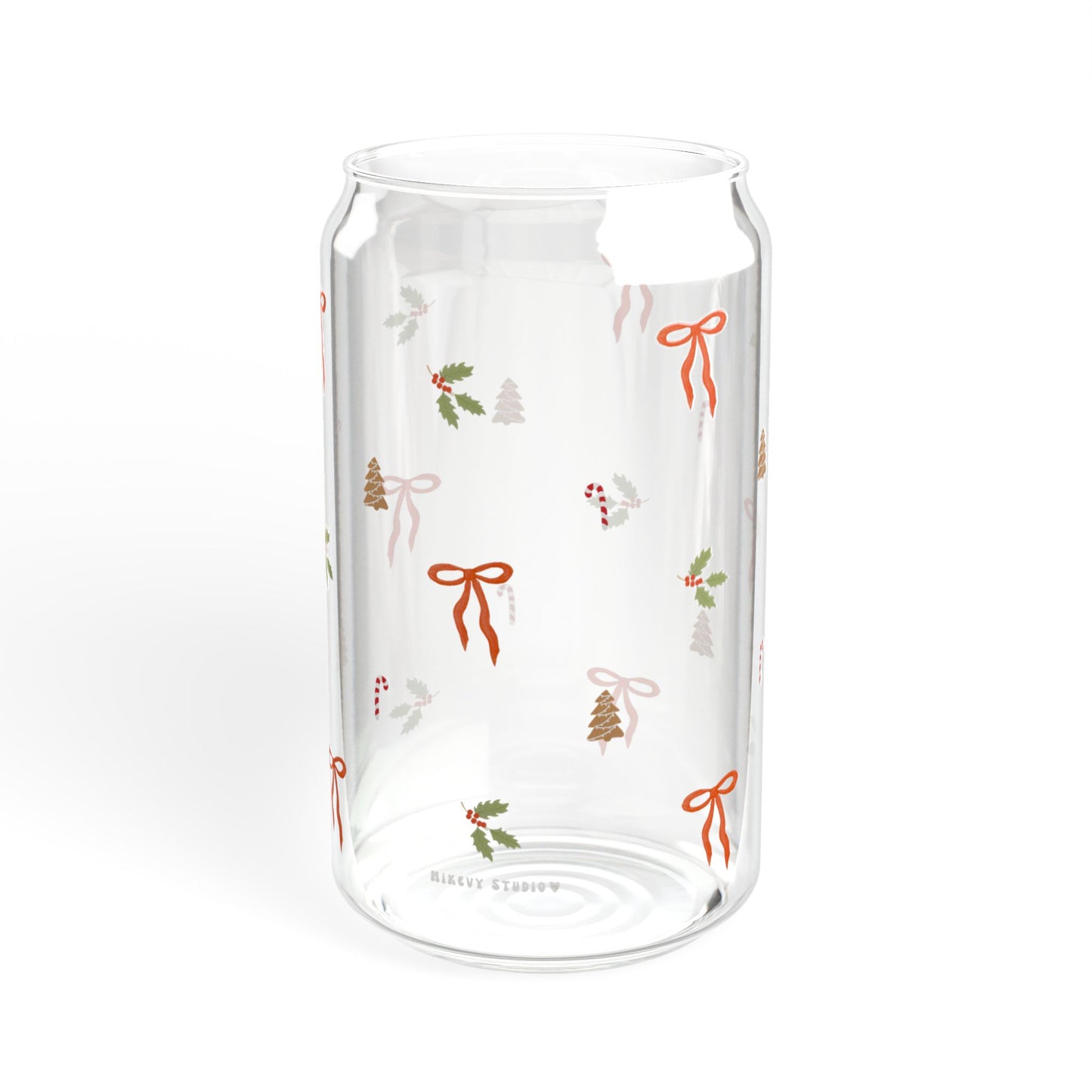 Dryckesglas - Juldesign med Röda Rosetter