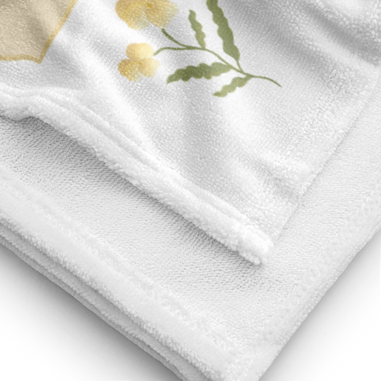 Towel - Yellow Pansy Checkerboard No.1 Design
