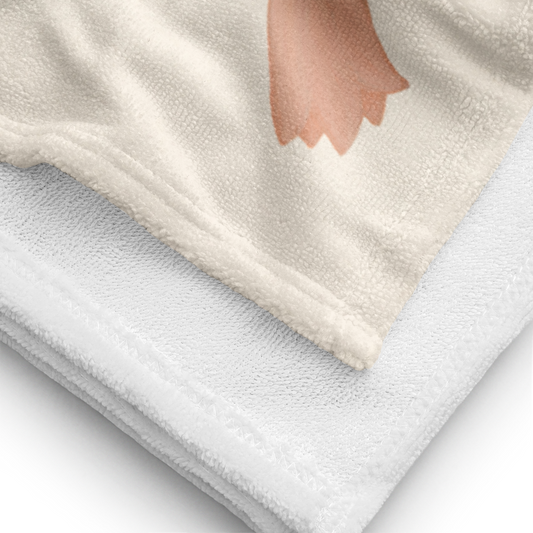Towel - Pink Tulip Checkerboard Design