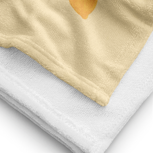 Towel - Lemon & Flower Checkerboard Design