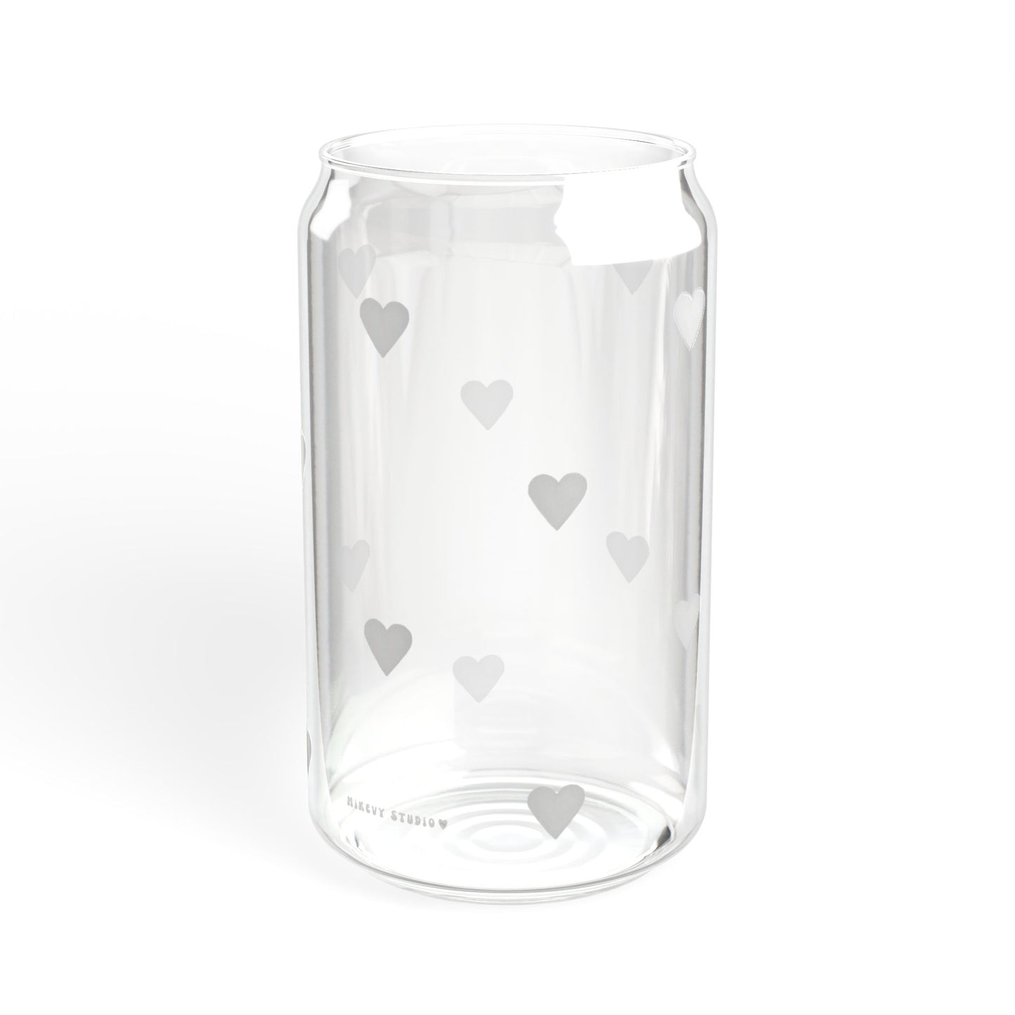 Glass Sipper - White Heart Design