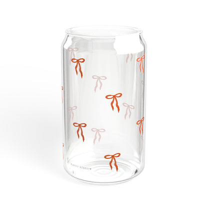 Glass Sipper - Red Bow Design