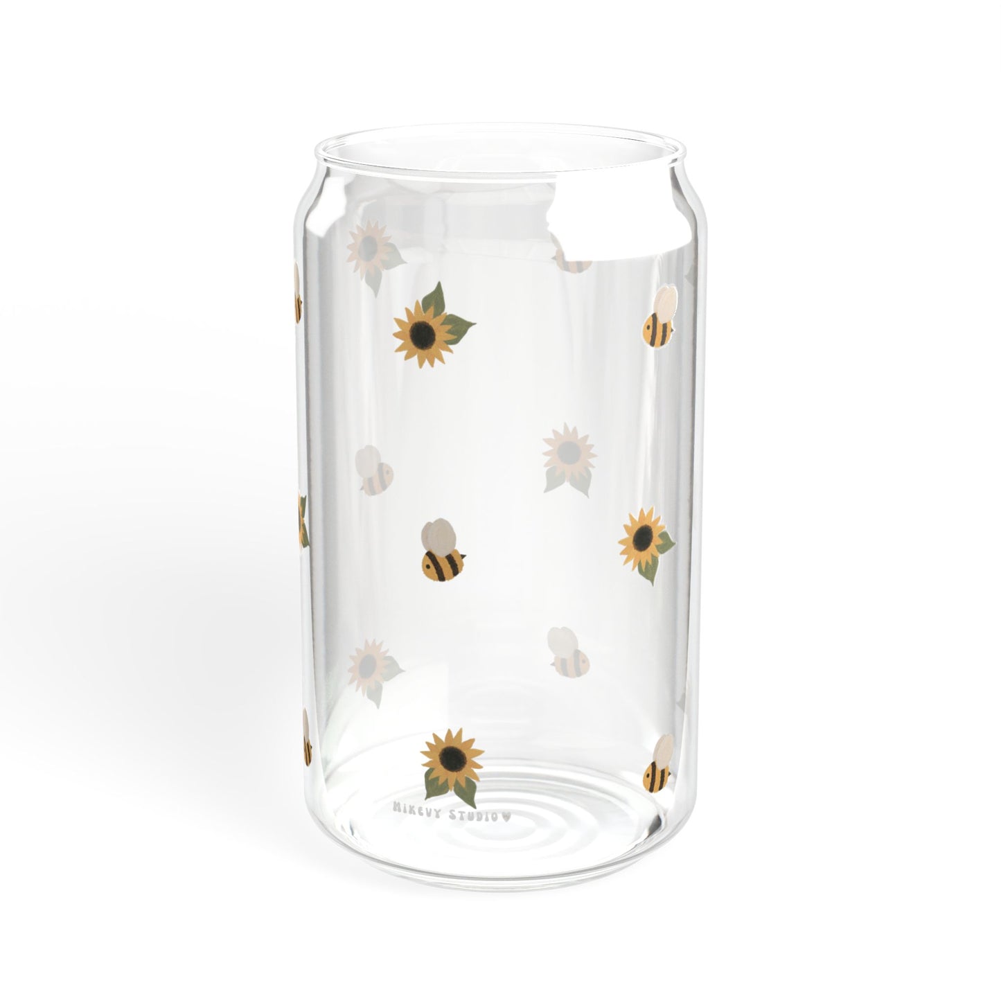 Glass Sipper - Sunflower & Bee Design