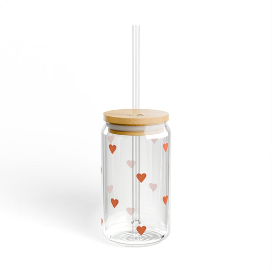 Glass Sipper - Red Heart Design
