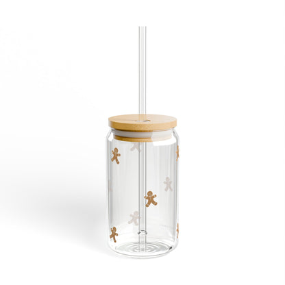 Glass Sipper - Gingerbread Cookie Design