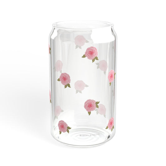 Glass Sipper - Pink Roses Design