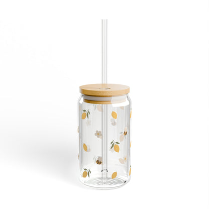 Glass Sipper - Lemon & Bee Design