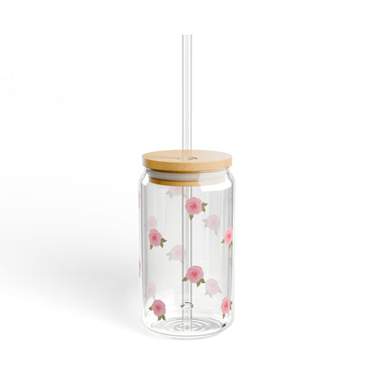 Glass Sipper - Pink Roses Design