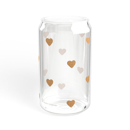 Glass Sipper - Heart Shaped Waffle Design