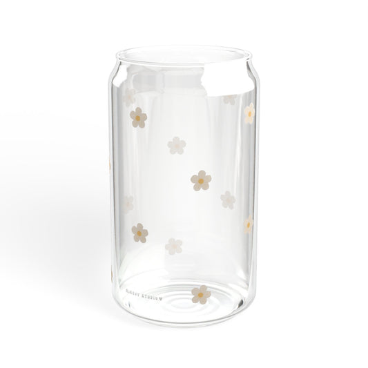 Glass Sipper - Strawberry Flower Design