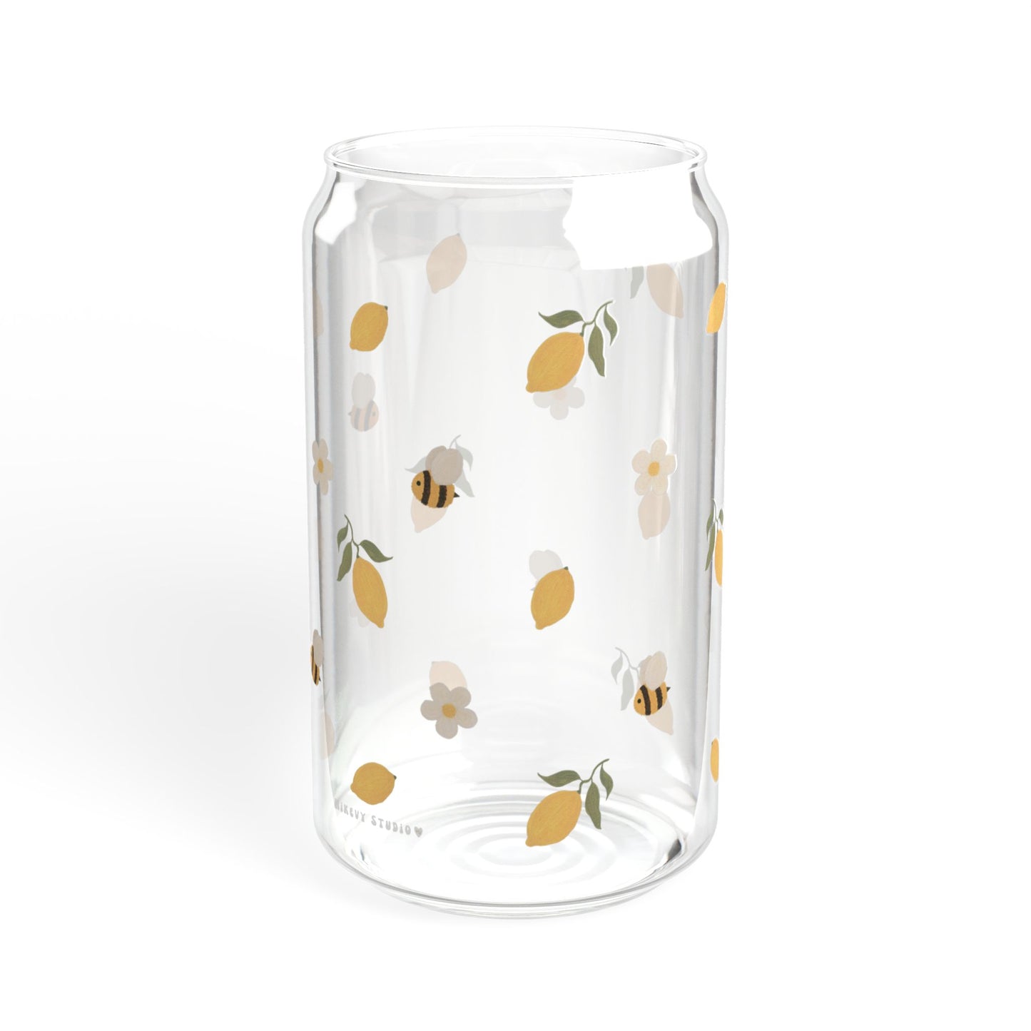 Glass Sipper - Lemon & Bee Design