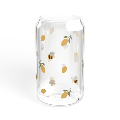 Glass Sipper - Lemon & Bee Design