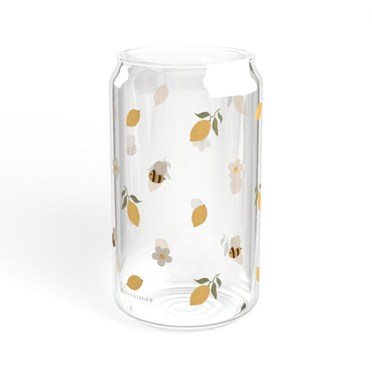 Glass Sipper - Lemon & Bee Design