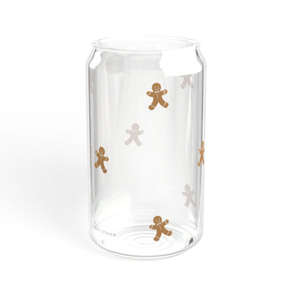 Glass Sipper - Gingerbread Cookie Design