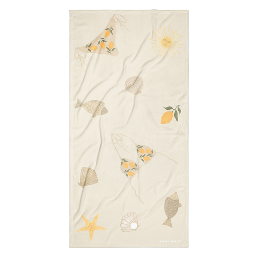 Towel - Lemon Bikini Beige Ocean Design