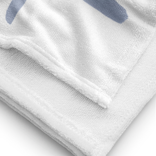 Towel - Blue Grid, Blueberry & Flower Design