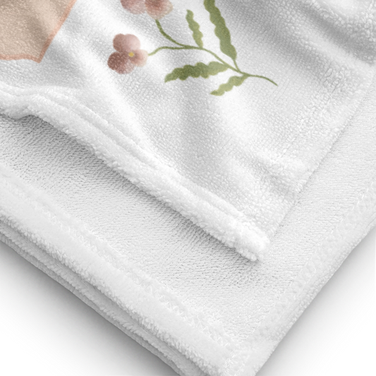 Towel - Pink Pansy Checkerboard No.1 Design