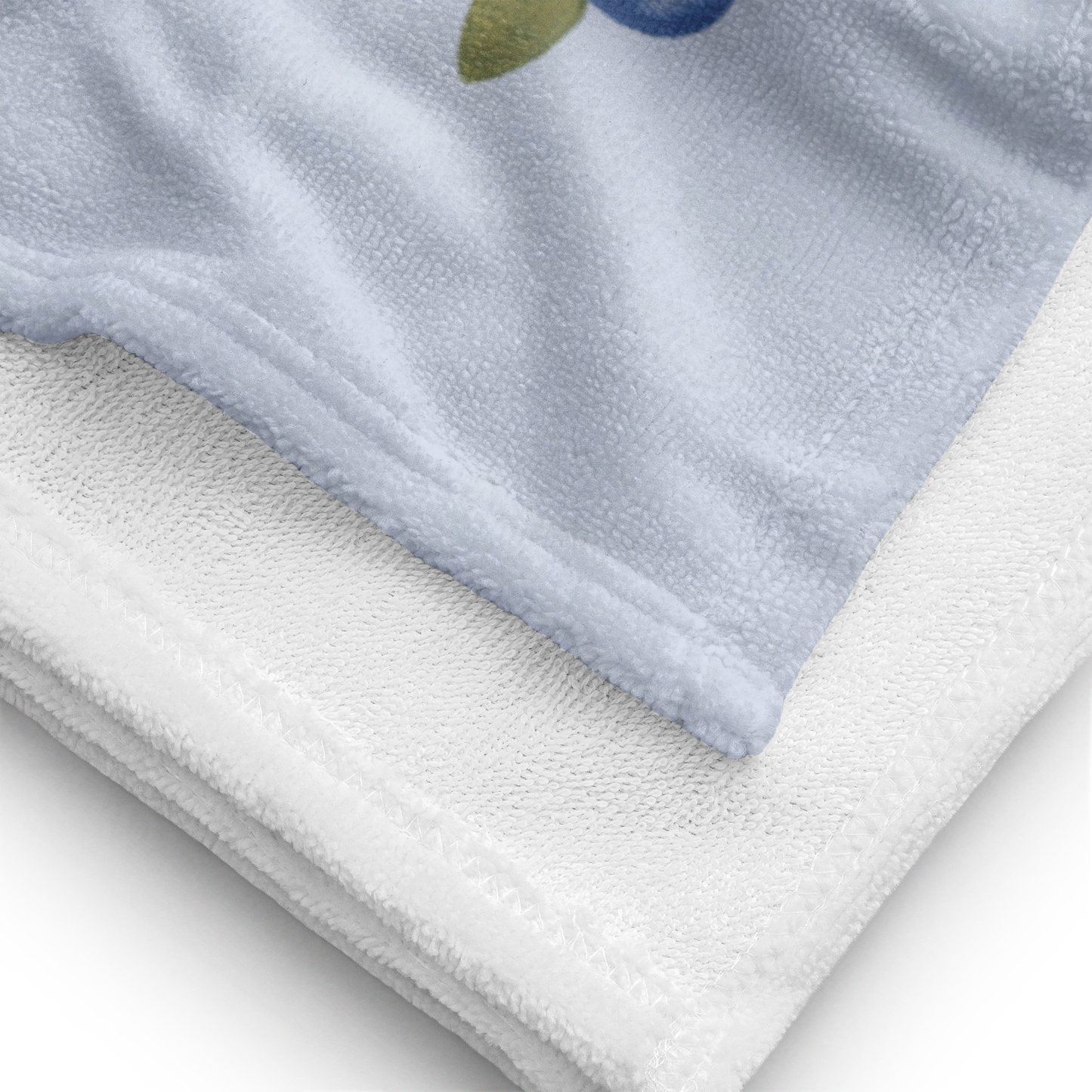 Towel - Blueberry & Flower Checkerboard Design