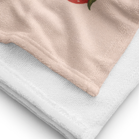 Towel - Strawberry & Flower Checkerboard Design