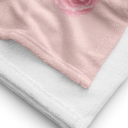 Towel - Rose & Flower Checkerboard Design