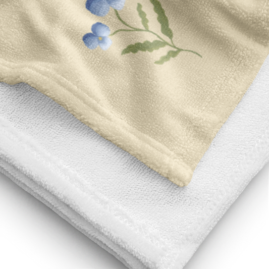Towel - Pink, Blue & Yellow Pansy Design